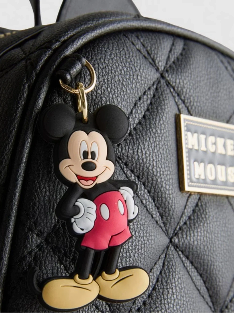 Mickey Mouse Quilted Mini Backpack with Bag Charm Disney X New